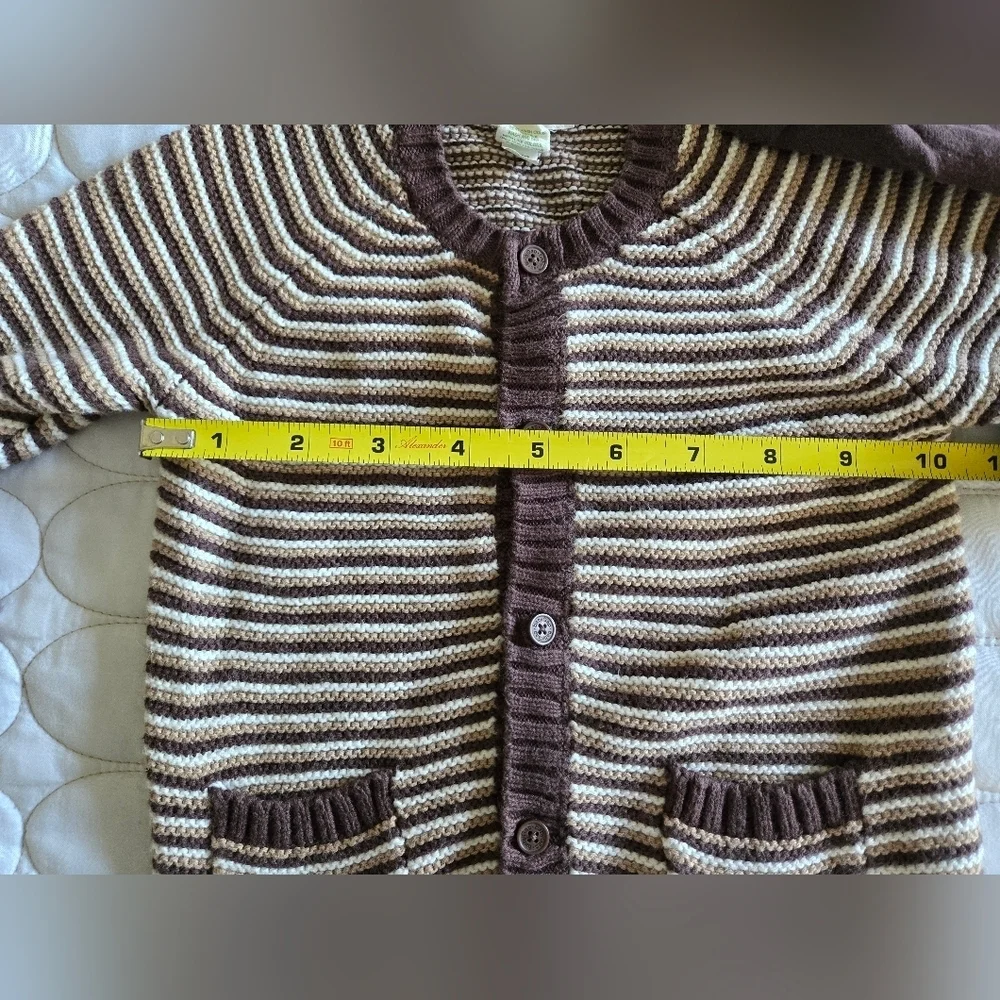 Baby Gap Striped Organic Cotton Onsie Cardigan Sweater 6-12 Cottagecore Scandi